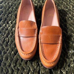 J. Crew Brown Leather Penny Loafers Timeless Style
